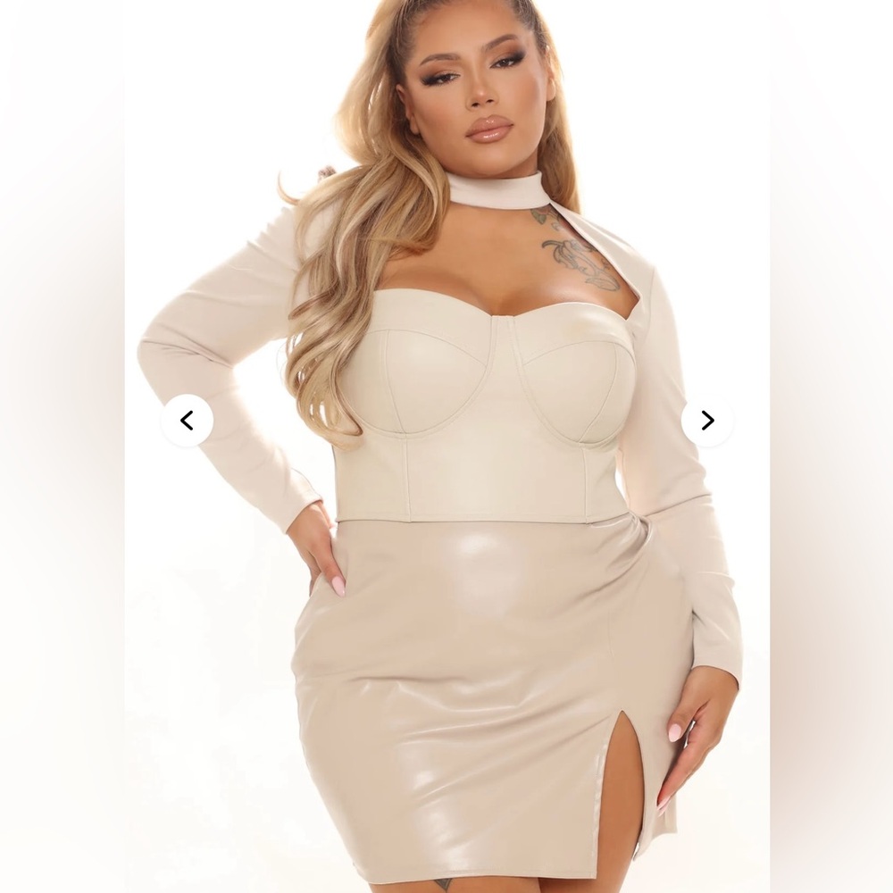 Faux Leather Bustier Top - Nude Size: 1X NWOT